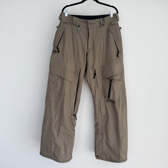 Homeschool Snowboard Pants Mens Medium Tan Ski Cargo Lined Waterproof - Picture 1 of 15